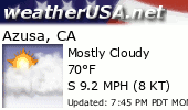 Click for Forecast for Azusa, California from weatherUSA.net