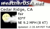 Click for Forecast for Cedar Ridge, California from weatherUSA.net