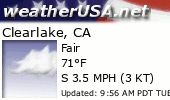 Click for Forecast for Clearlake, California from weatherUSA.net
