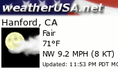 Click for Forecast for Hanford, California from weatherUSA.net