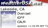 Click for Forecast for Lakeside, California from weatherUSA.net