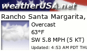 Click for Forecast for Rancho Santa Margarita, California from weatherUSA.net