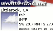 Click for Forecast for Littlerock, California from weatherUSA.net