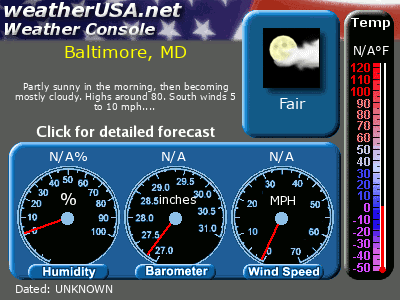 Click for Forecast for Baltimore MD from weatherUSA.net Click for Forecast for Baltimore MD from weatherUSA.net