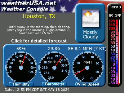 Houston Weather on Click For Forecast For Houston Tx From Weatherusa Net