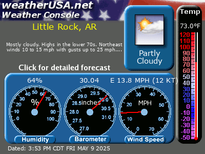 Click for Forecast for Little Rock, Arkansas from weatherUSA