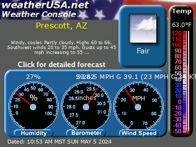 Click for Forecast for Prescott, AZ from weatherUSA