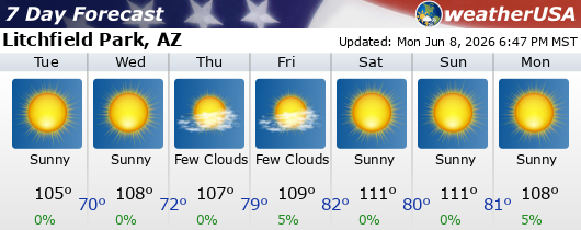 Click for Forecast for Litchfield Park, AZ from weatherUSA.net Click for Forecast for Litchfield Park, AZ from weatherUSA.net