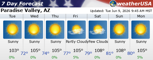 Click for Forecast for Paradise Valley, AZ from weatherUSA.net Click for Forecast for Paradise Valley, AZ from weatherUSA.net