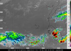 GOES-16 Eastern Atlantic satellite image (Infrared, enhanced) GOES-16 Eastern Atlantic satellite image (Infrared, enhanced)
