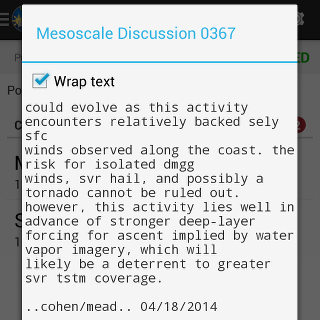 Weather alert text